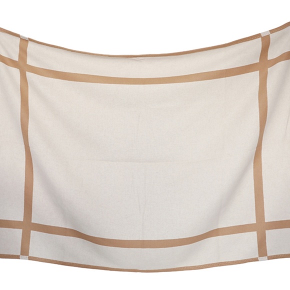 100% wool Throw Blanket - Tan and Ivory Cross Design - Picture 5 of 5
